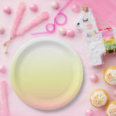 Zoete witte gele roze gradiënt ombre papieren bordje (Feest)