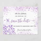 Zoete witte jurk van 16 budget save the date viole flyer (Voorkant)