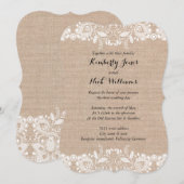 Zoete Witte Kant Kanten Bruiloft Uitnodiging (Voorkant / Achterkant)