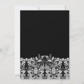 Zoete Witte Kant Zwarte Trouw Uitnodiging (Achterkant)