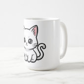 Zoete Witte Kitten Koffiemok (Voorkant rechts)