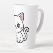 Zoete Witte Kitten Latte Mok (Rechterhoek)