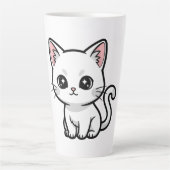 Zoete Witte Kitten Latte Mok (Voorkant)