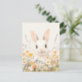 Zoete Witte Konijn in Lentewijdveld Briefkaart (Staand voorkant)