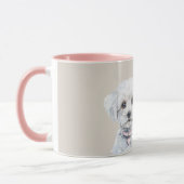 Zoete Witte Puppy Hond Mok (Links)