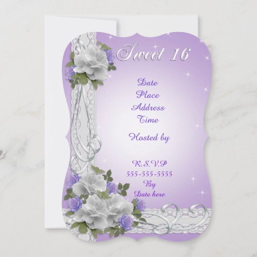 Zoete witte rozen van 16 partijen kaart (Achterkant)