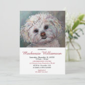 ZOETE WITTE SHIH TZU WENST GELUKKIGE VERJAARDAG KAART (Staand voorkant)