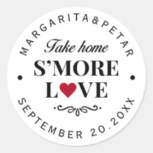 Zoete Witte S'more Liefde Trouwzegel