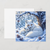 Zoete Witte Vossen in de Sneeuw (Voorkant / Achterkant)
