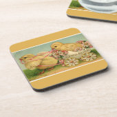 , zoete witwelpkuikens Gold Pasen Drankjes Onderzetter (Linkerzijde)