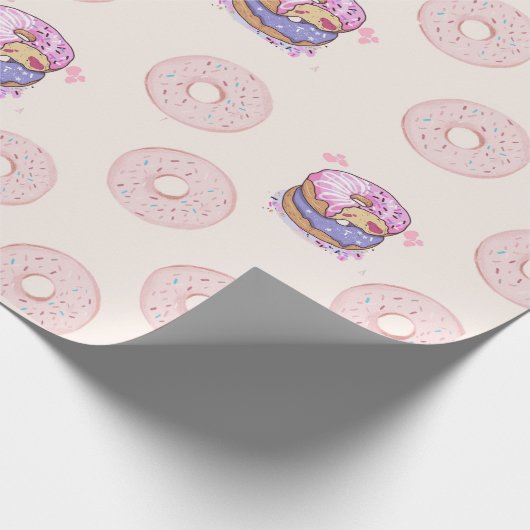 Zoete woestijn zoete donuts illustratiepatroon  cadeaupapier (Hoek)