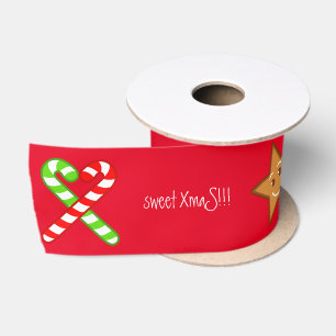 zoete XmaS pals Custom Text op rood Satijnen Lint