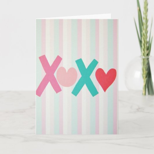 Zoete Xoxo Hartjes Kaart (Voorkant)