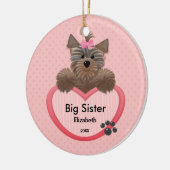 Zoete Yorkie Oudere Zus Kerst Ornament (Links)