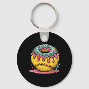 Zoete Zachte Drip Donut Dessert Sportspeler Fan Sleutelhanger