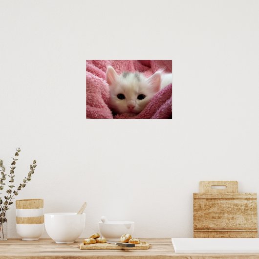 Zoete zachte kitten poster (Keuken)