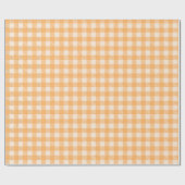 Zoete zachte perzik oranje gingham geruit geruit cadeaupapier (Vlak)