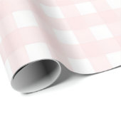 Zoete Zachte Roze Gingham Verjaardag Cadeaupapier (Rol Hoek)