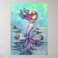 Zoete Zeemeermin Fantasie Kunst van Molly Harrison