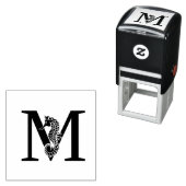 Zoete Zeepaardje Over Enkel Vet Initiaal Monogram  Zelfinktende Stempel (In situ)