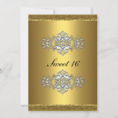 Zoete zestien 16 Gouden Uitnodiging (Achterkant)