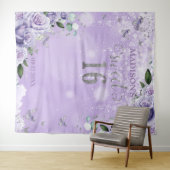 Zoete Zestien 16 Paarse Bloemige Vlinders Foto Wandkleed (In Situ (horizontaal))