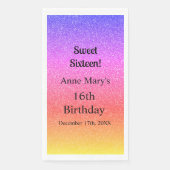Zoete Zestien 16e Verjaardag Custom Glittery Pink Servet (Voorkant)