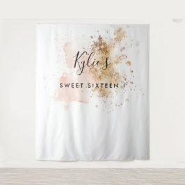 Zoete Zestien 16e Verjaardag Foto Booth Achtergron Wandkleed