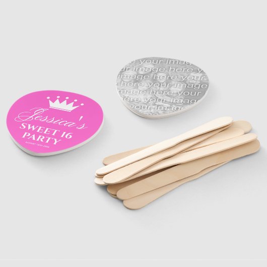 Zoete zestien 16e verjaardag op de speciale foto v handwaaier (Niet-gemonteerd)