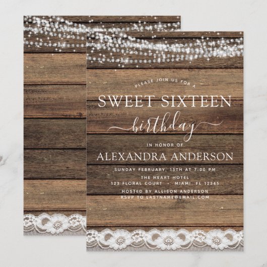 Zoete Zestien 16e Verjaardag Rustieke Boerderij Kaart (Voorkant / Achterkant)