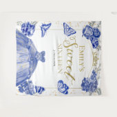 Zoete Zestien Achtergrond Vlinder Koninklijke Blau Wandkleed (Voorkant (horizontaal))