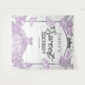 Zoete Zestien Achtergrond Vlinder Lavendel Jurk Wandkleed (Voorkant (horizontaal))