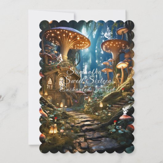 Zoete Zestien Betoverde Bosfeeën Cottage  Kaart (Voorkant)