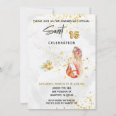 *~* ZOETE ZESTIEN Bloemen Zeemeermin 16 Verjaardag Kaart (Achterkant)