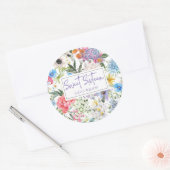 Zoete Zestien bloementuin Ronde Sticker (Envelop)