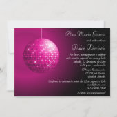 Zoete Zestien Disco Bal Roze Feest Kaart (Achterkant)
