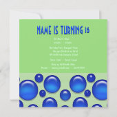 "zoete zestien" elegante polka stip kaart (Achterkant)