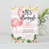Zoete zestien flamingo uitnodiging (Staand voorkant)