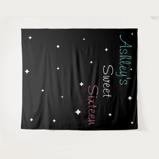 Zoete Zestien Foto Achtergrond Voeg Je Naam Toe Wandkleed (Voorkant (horizontaal))