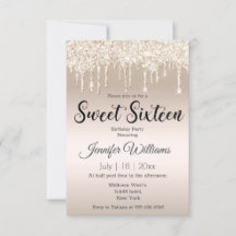 zoete zestien glitterchampagne voor gouddruppels