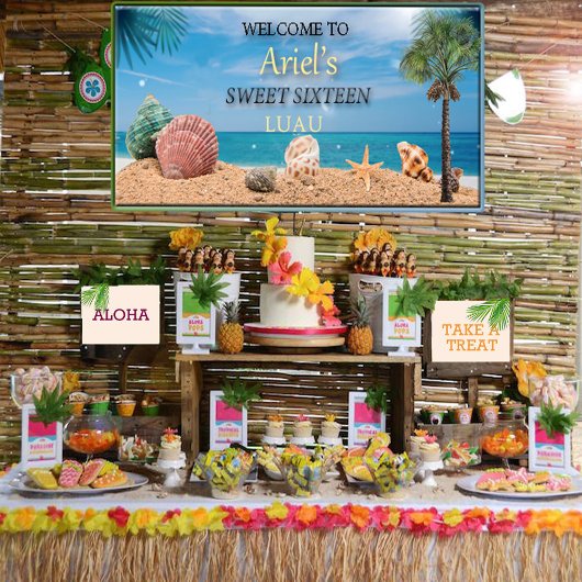 Zoete Zestien Hawaiaanse Luau Spandoek