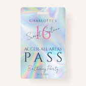 Zoete Zestien Holografische VIP-toegangsuitnodigin Badge (Achterkant)