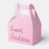 Zoete zestien in roze bedankdoosjes (Voorkant Zijde)