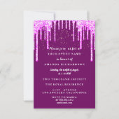 Zoete Zestien Jurk Glitter Drip Roze Drips Berry Kaart (Voorkant)