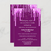 Zoete Zestien Jurk Glitter Drip Roze Drips Berry Kaart (Voorkant / Achterkant)