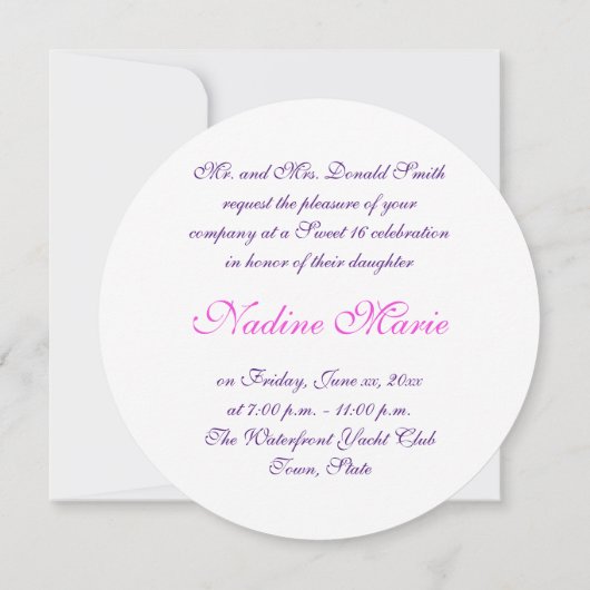 Zoete zestien, kleurrijk, neonverf, uitnodiging (Achterkant)