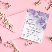 Zoete Zestien lavendel & paarse bloemen verjaardag Kaart