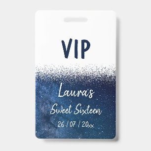 Zoete Zestien Marineblauw Witte VIP-badge Badge