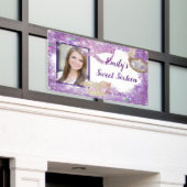 Zoete Zestien Maskerade Paarse Glitters Spandoek (Buitenkant Gebouw)