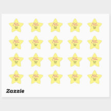 Zoete Zestien Naam en Jaar Ster Stickers
